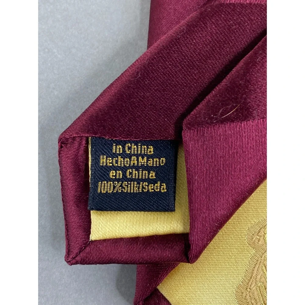 Donald J. Trump Mens Silk Tie Burgundy Red Striped Tone On Tone Signature 59